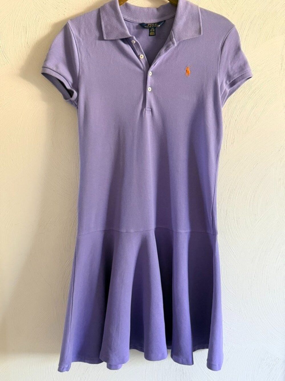 Polo Ralph Lauren Girls L 12-14 Purple Polo Drop Waist Dress